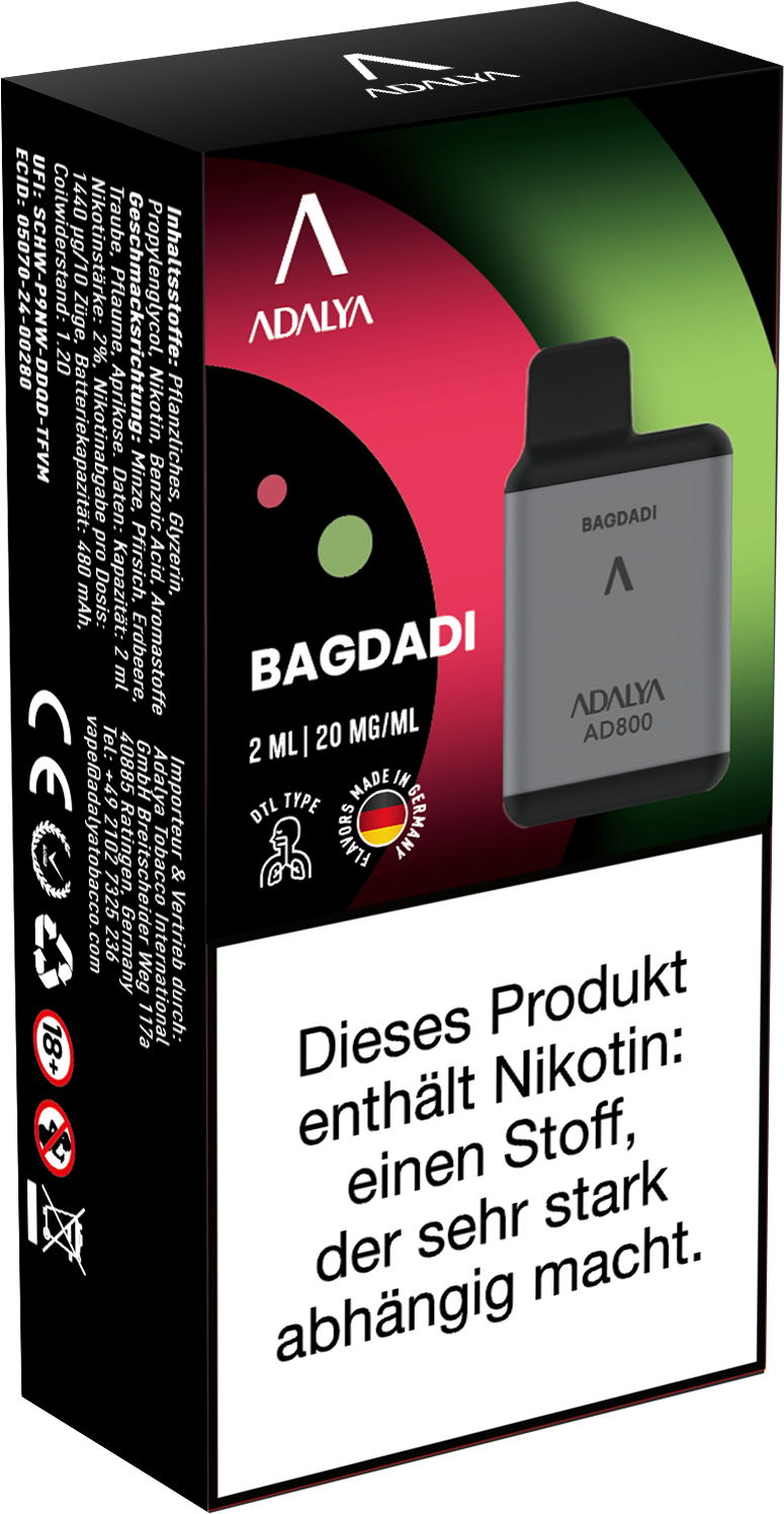 Adalya AD800 Einweg Vape - Bagdadi