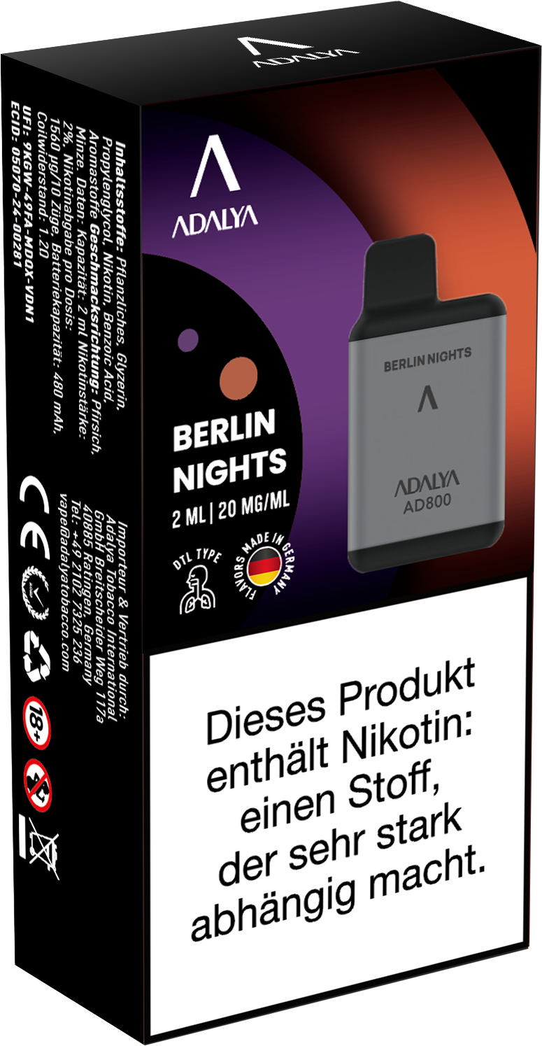Adalya AD800 Einweg Vape - Berlin Nights