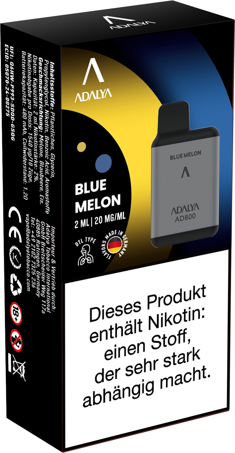 Adalya AD800 Einweg Vape - Blue Melon