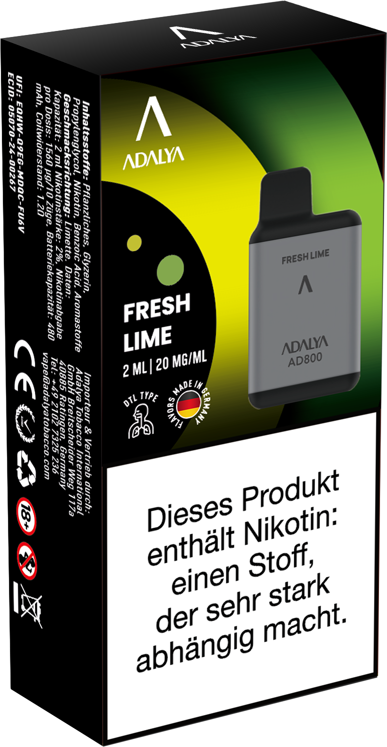 Adalya AD800 Einweg Vape - Fresh Lime