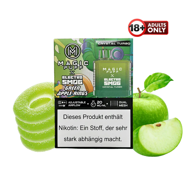 MAGIC PUFF CRYSTAL TURBO - GREEN APPLE RINGS