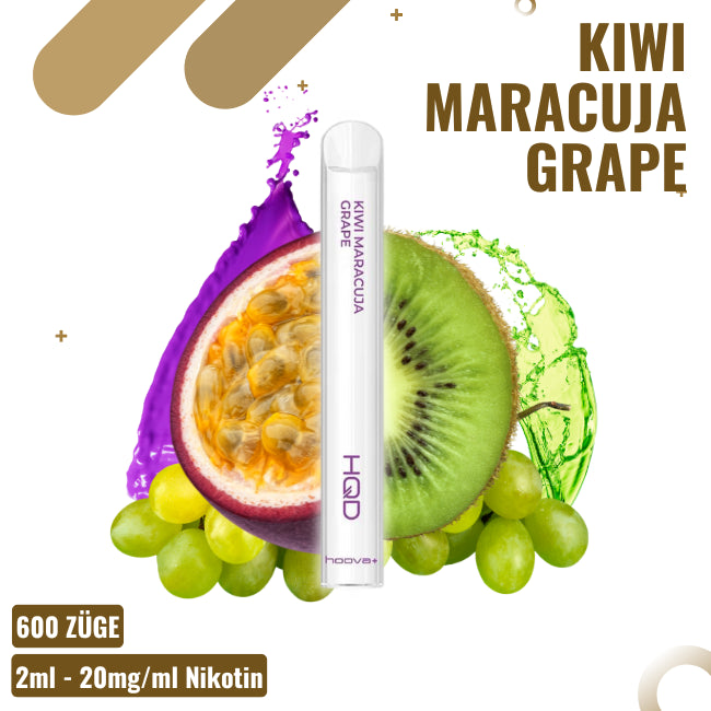 HQD Hoova 600 Plus - Kiwi Maracuja Grape - Einweg E-Zigarette
