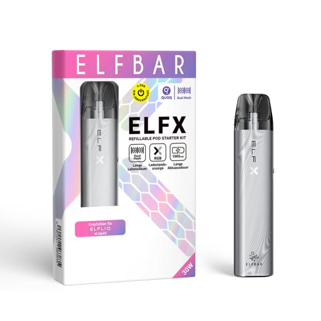 Elfbar ELFX Pod System - Starter Kit - 1000mAh Silver