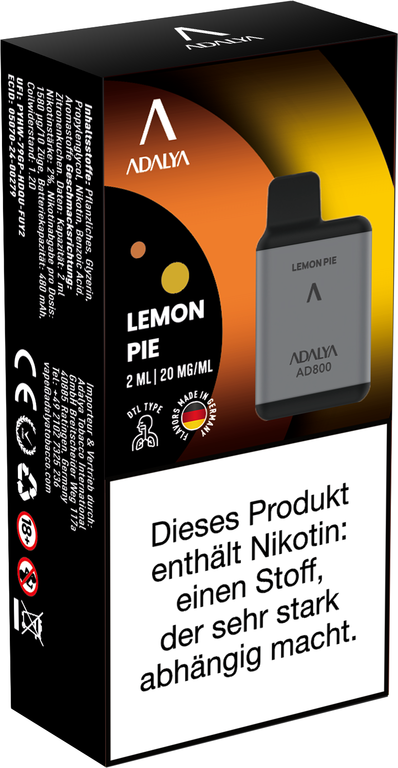 Adalya AD800 Einweg Vape - Lemon Pie