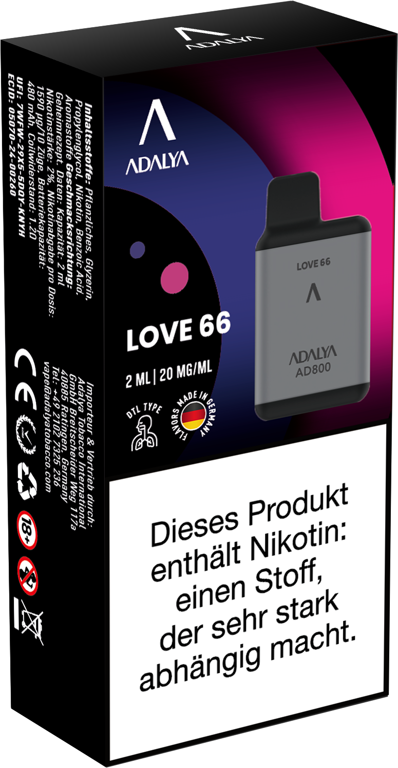 Adalya AD800 Einweg Vape - Love66