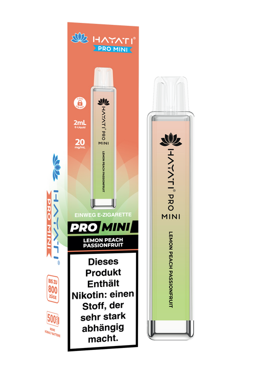 Hayati Pro Mini - 800 Züge - Lemon Peach Passionfruit