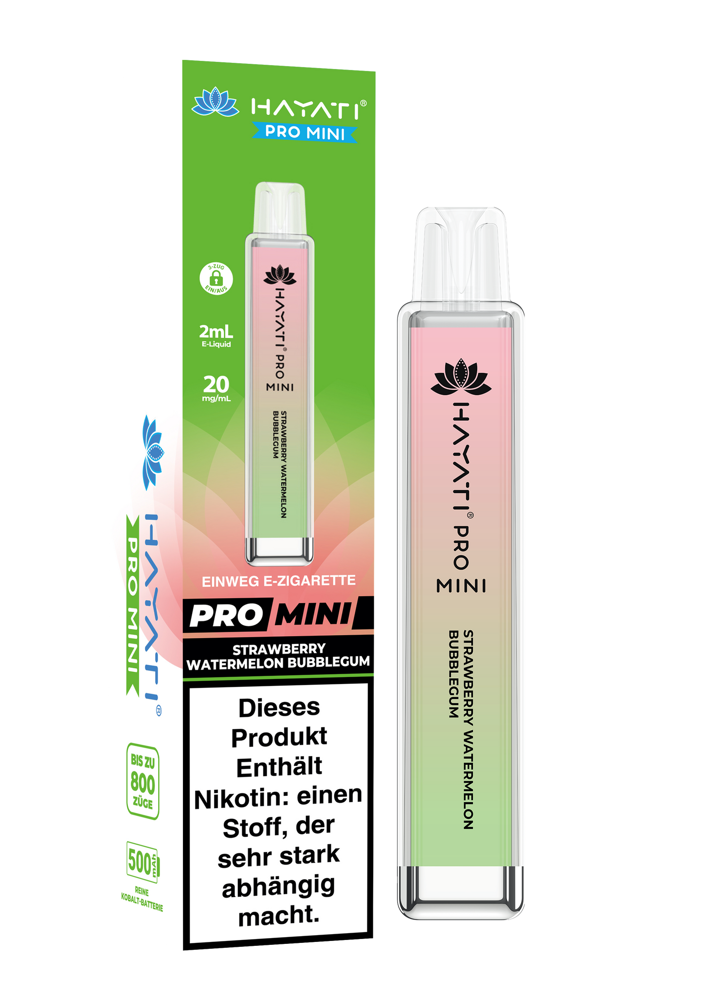 Hayati Pro Mini - 800 Züge - Strawberry Watermelon Bubblegum