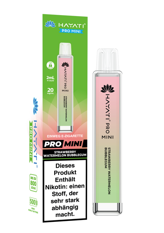 Hayati Pro Mini - 800 Züge - Strawberry Watermelon Bubblegum