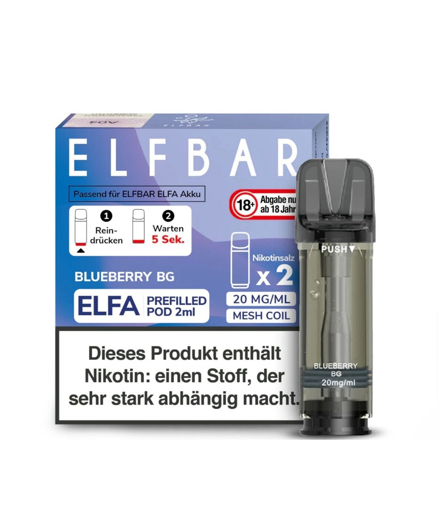 Elfbar ELFA Prefilled Pod - Blueberry Bubble Gum