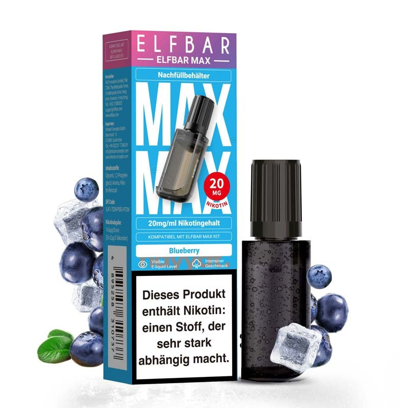 Elfbar Max Pods - 10ml Nicsalt - Blueberry