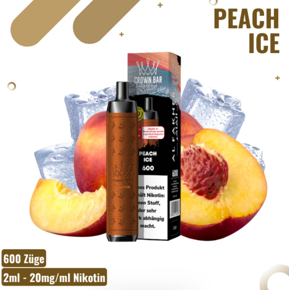 Al Fakher Crown Bar - 600 Züge - Peach Ice