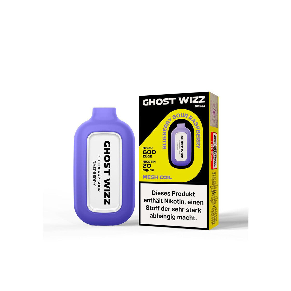 Vapes Bars® Ghost Wizz - Blueberry Sour Raspberry 20mg/ml)