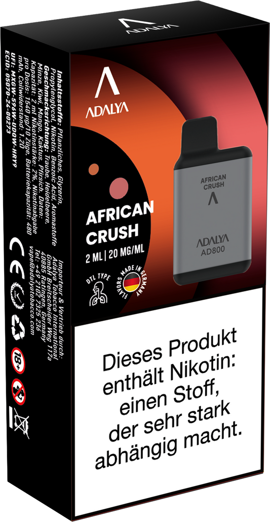 Adalya AD800 Einweg Vape - African Crush