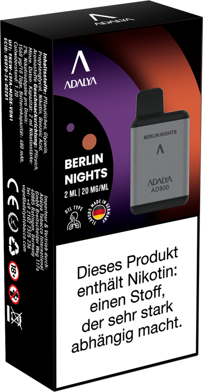 Adalya AD800 Einweg Vape - Berlin Nights