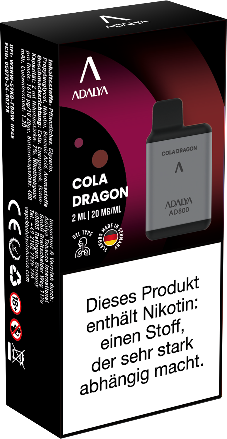 Adalya AD800 Einweg Vape - Cola Dragon