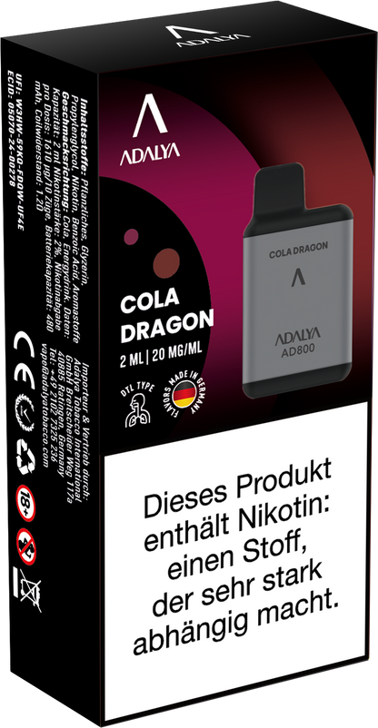 Adalya AD800 Einweg Vape - Cola Dragon