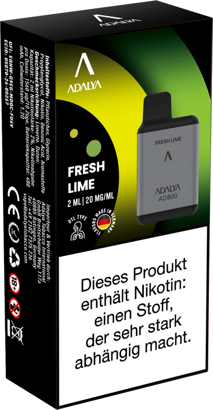 Adalya AD800 Einweg Vape - Fresh Lime