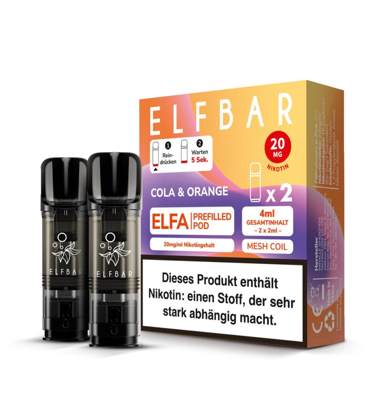 Elfbar ELFA Prefilled Pod - Cola & Orange