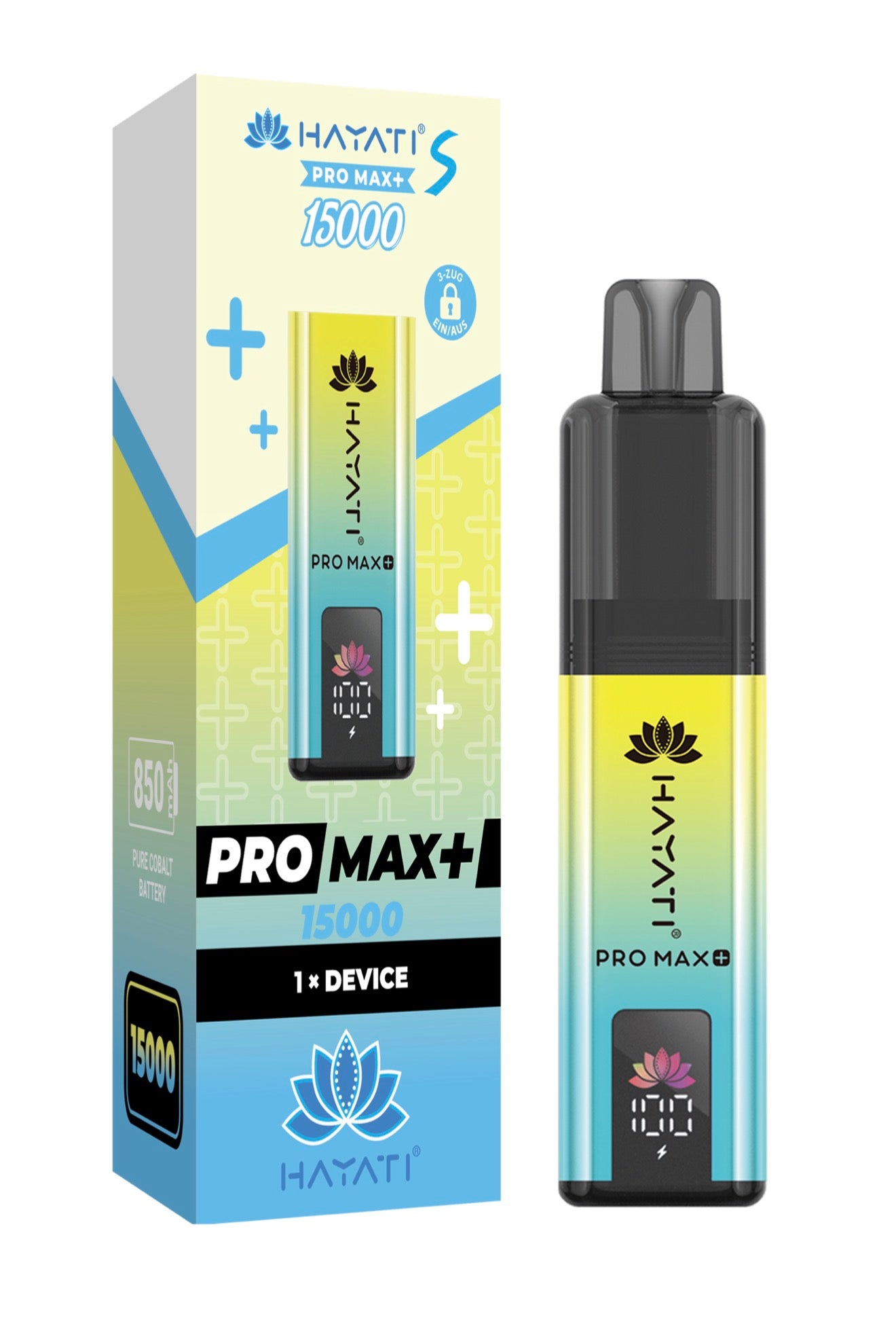 Hayati Pro Max Plus - 15k - Akku - Blue Yellow