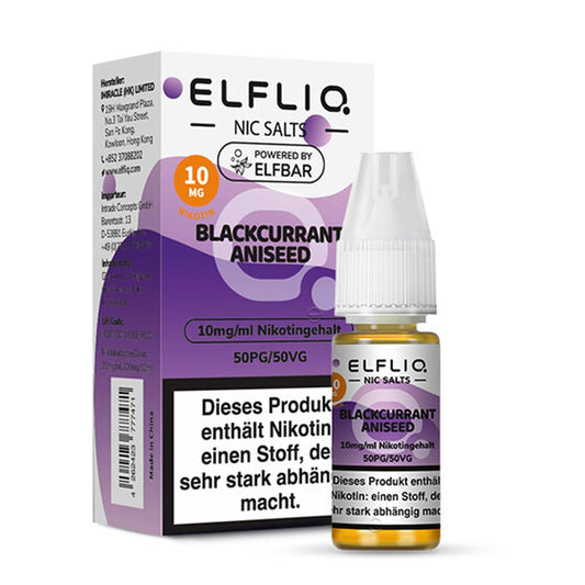 ELFBAR ELFLIQ 10ml - Blackcurrant Aniseed Nikotinsalz 10mg