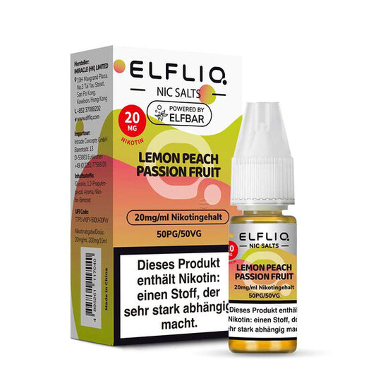 ELFBAR ELFLIQ 10ml - Lemon Peach Passionfruit Nikotinsalz 20mg