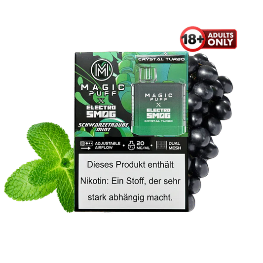 MAGIC PUFF CRYSTAL TURBO - SCHWARZETRAUBE MINT