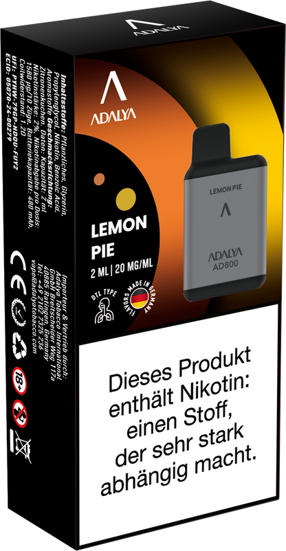 Adalya AD800 Einweg Vape - Lemon Pie