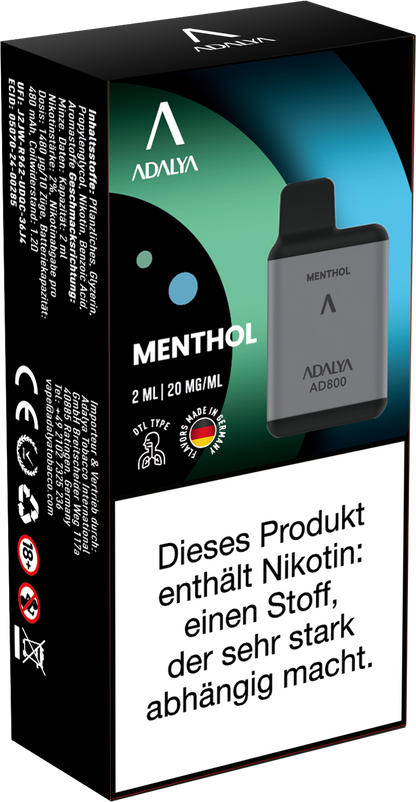 Adalya AD800 Einweg Vape - Menthol