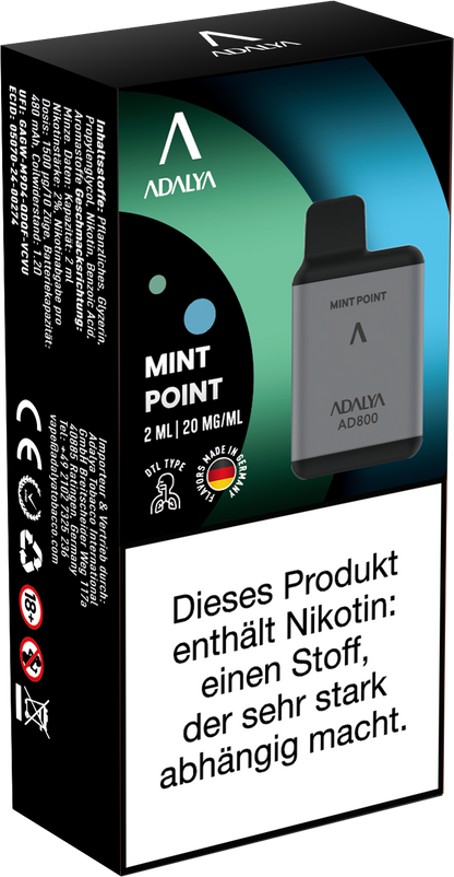 Adalya AD800 Einweg Vape - Mint Point