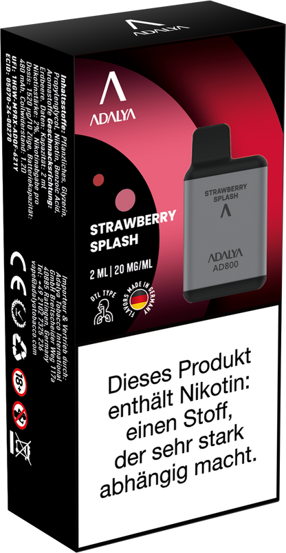 Adalya AD800 Einweg Vape - Strawberry Splash