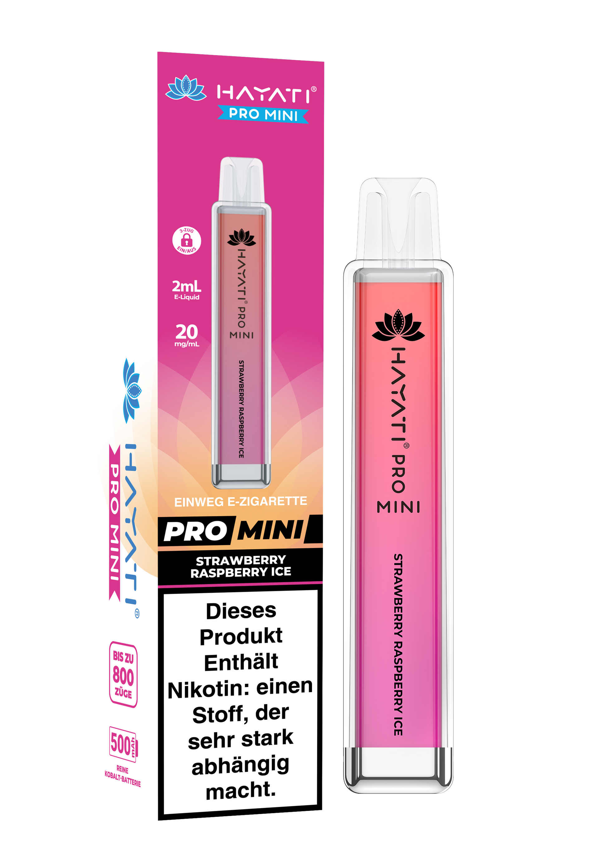 Hayati Pro Mini - 800 Zge - Strawberry Raspberry Cherry Ice VAPEHAUS Hayati Pro Mini - 800 Zge - Strawberry Raspberry Cherry Ice VAPEHAUS