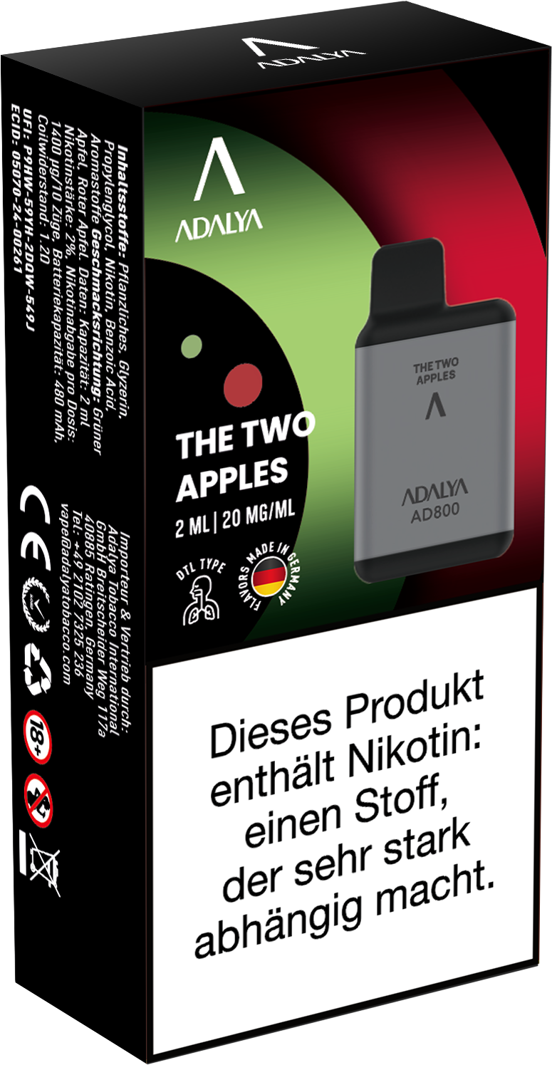 Adalya AD800 Einweg Vape - The Two Apples