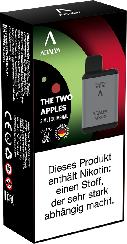 Adalya AD800 Einweg Vape - The Two Apples