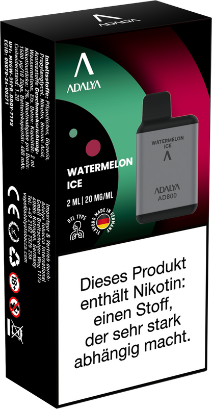 Adalya AD800 Einweg Vape - Watermelon Ice
