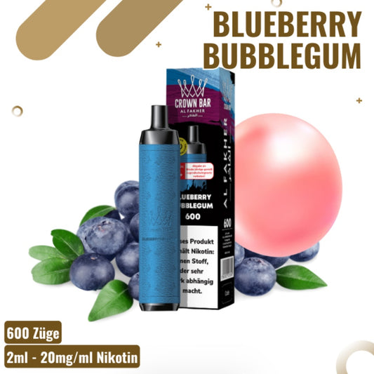 Al Fakher Crown Bar - 600 Züge - Blueberry Bubblegum
