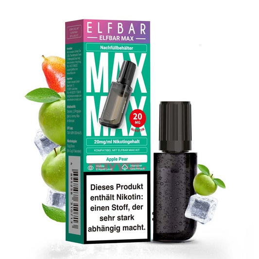 Elfbar Max Pods - 10ml Nicsalt - Apple Pear