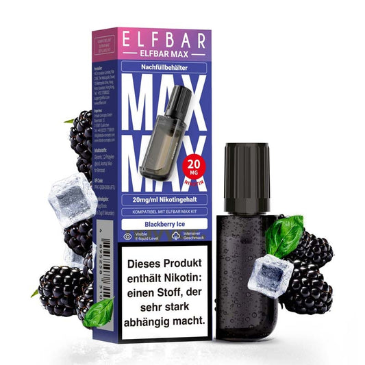 Elfbar Max Pods - 10ml Nicsalt - Blackberry Ice