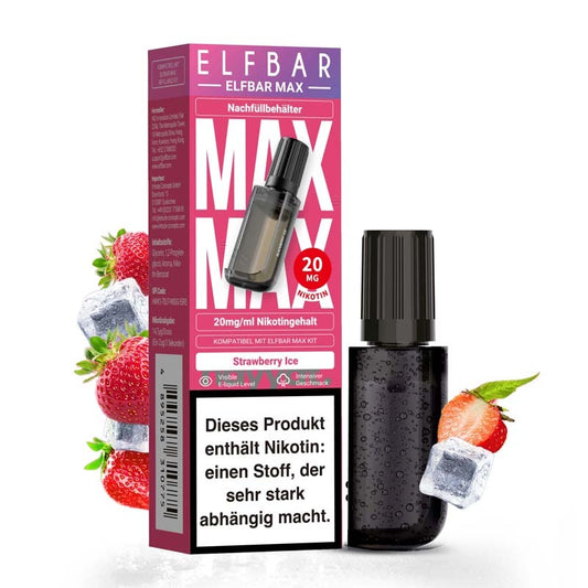 Elfbar Max Pods - 10ml Nicsalt - Strawberry Ice