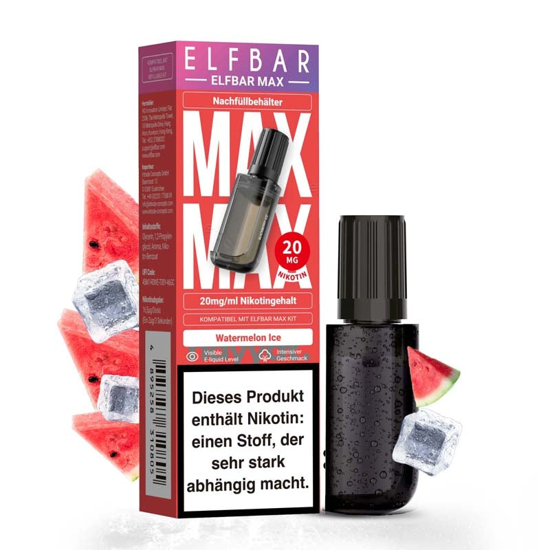Elfbar Max Pods - 10ml Nicsalt - Watermelon Ice