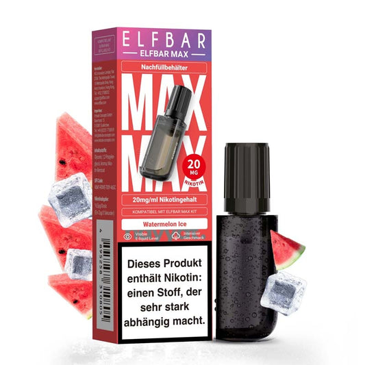 Elfbar Max Pods - 10ml Nicsalt - Watermelon Ice