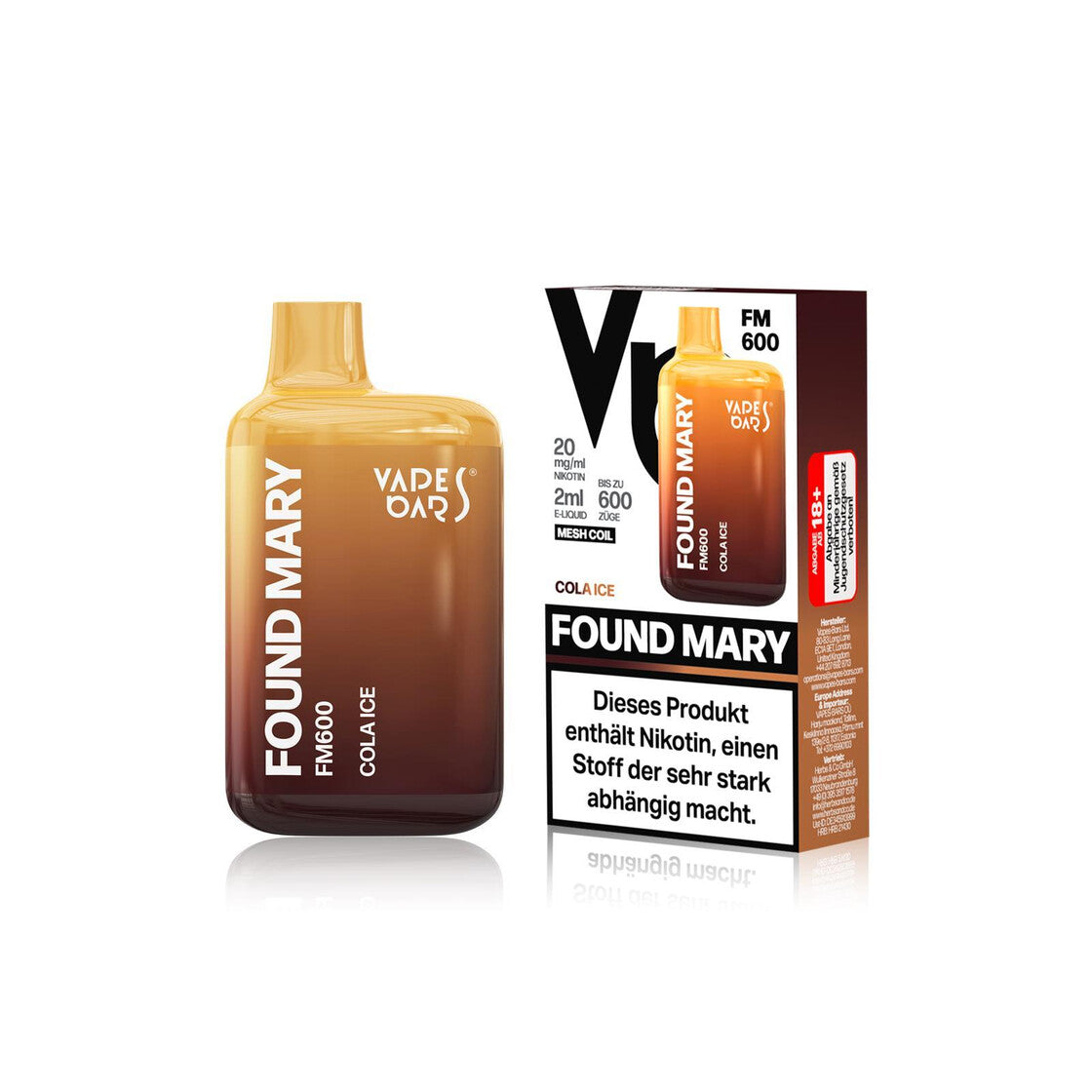 Vapes Bars® Found Mary FM600 -Cola Ice 20mg/ml