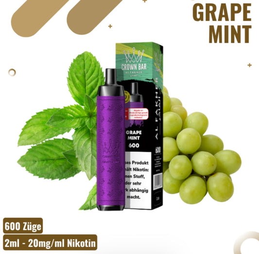 Al Fakher Crown Bar - 600 Züge - Grape Mint
