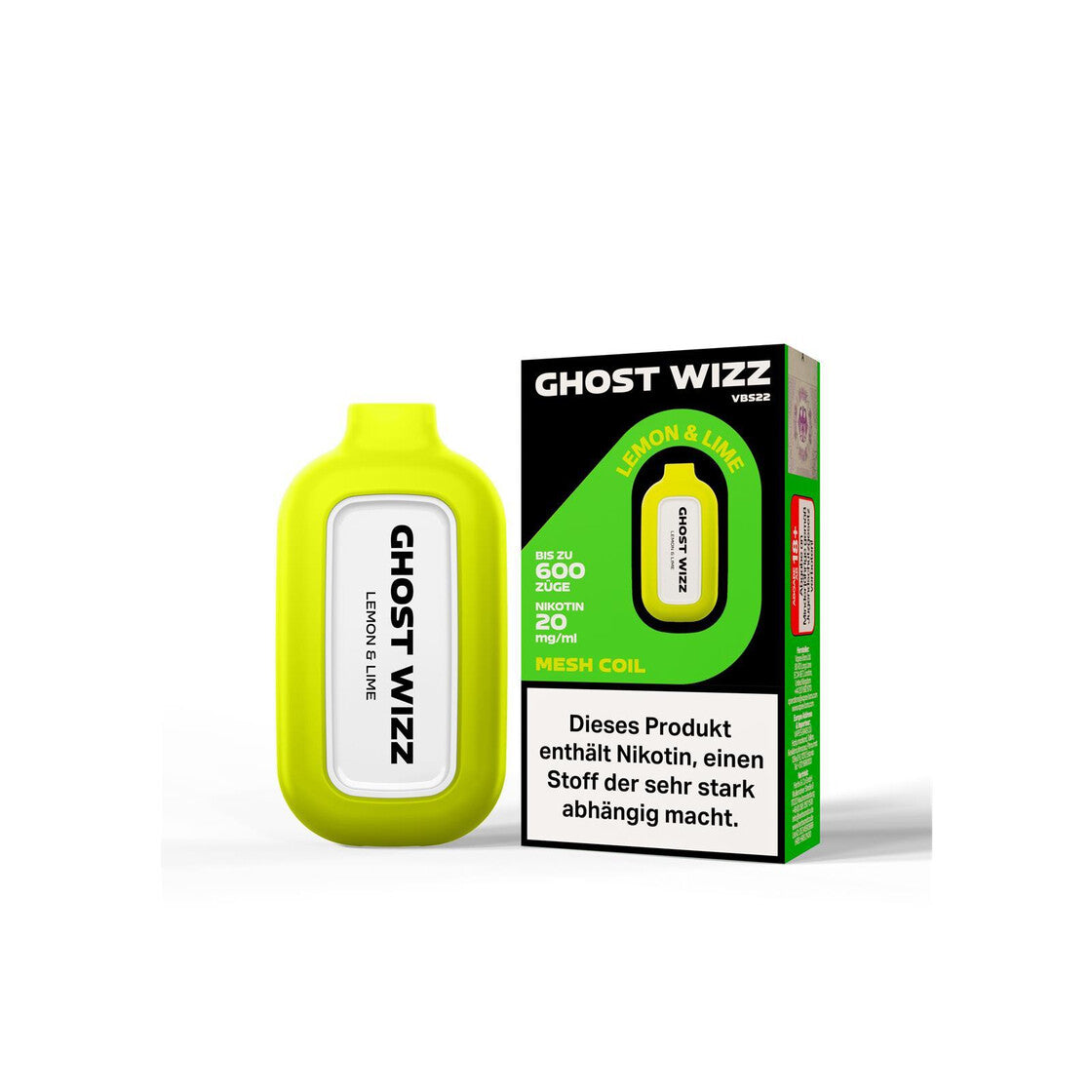 Vapes Bars® Ghost Wizz - Lemon & Lime 20mg/ml)