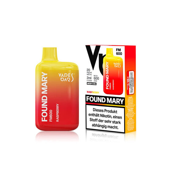 Vapes Bars® Found Mary FM600 - Raspberry 20mg/ml)